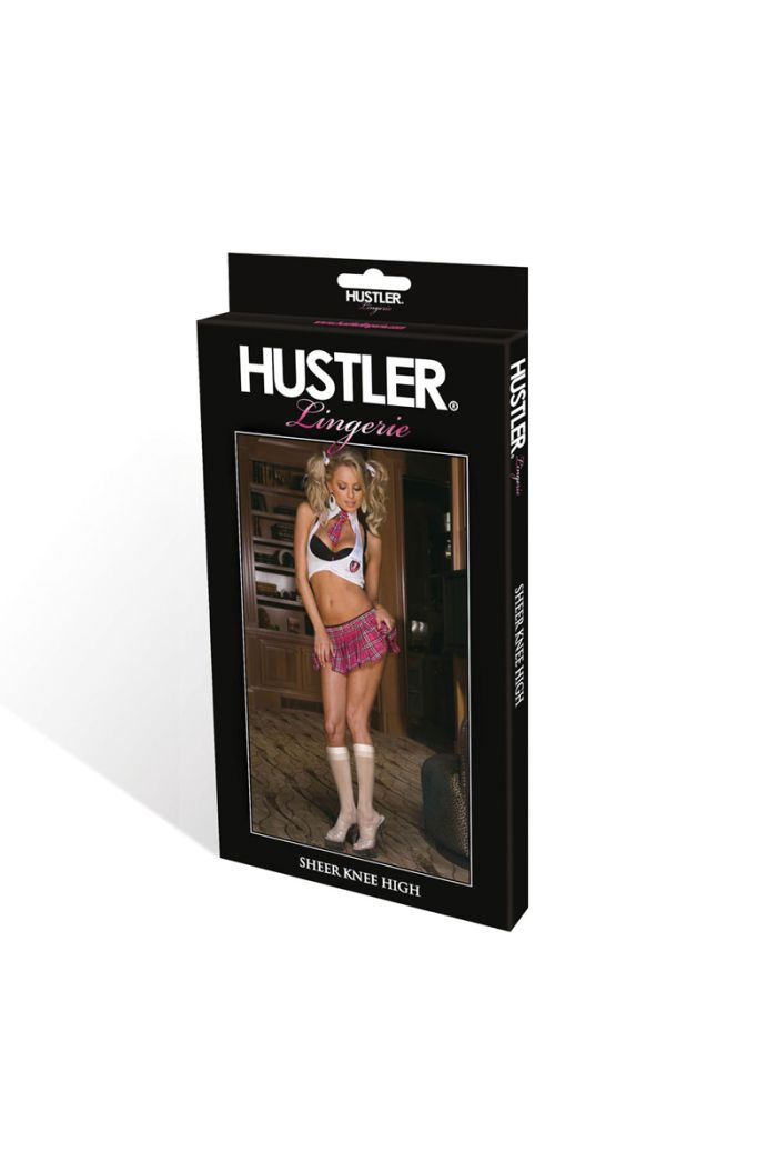 Hustler Lingerie Hustler Class of 74 Sheer Knee High White OS HH31-RT