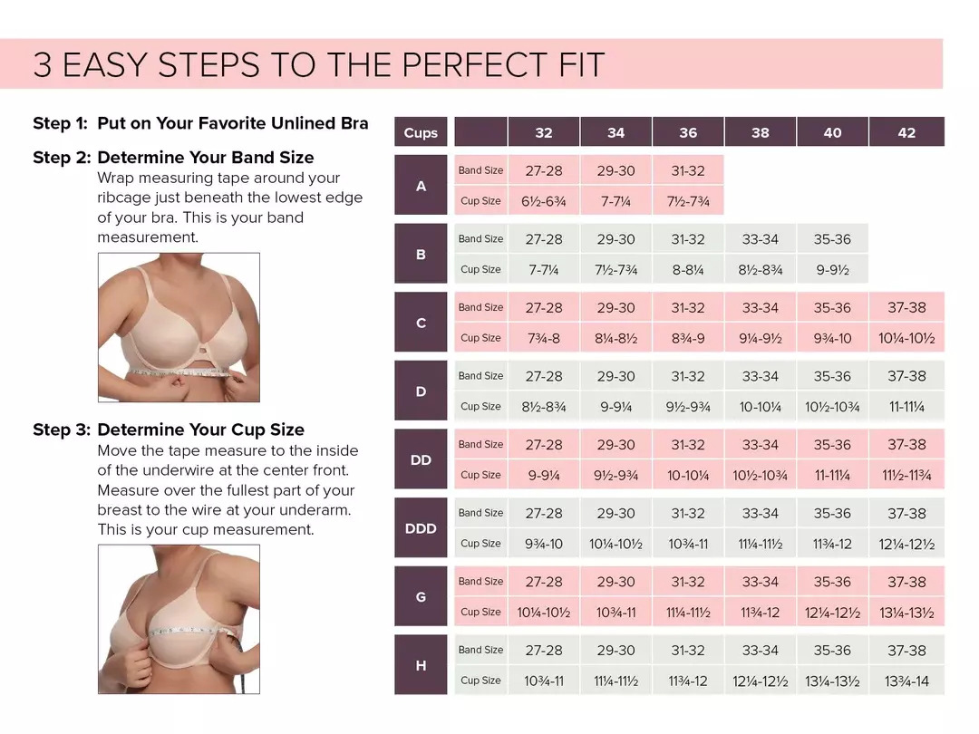 bra sizes table - Ygraph